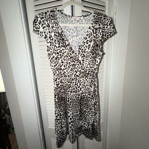 Francesca's Collections Asymmetrical Leopard Print Dress